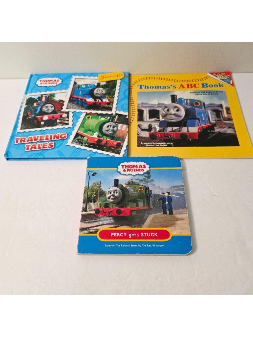 3 Vtg Mix Thomas the Train Board Paperback Books Percy Traveling Tales ABC